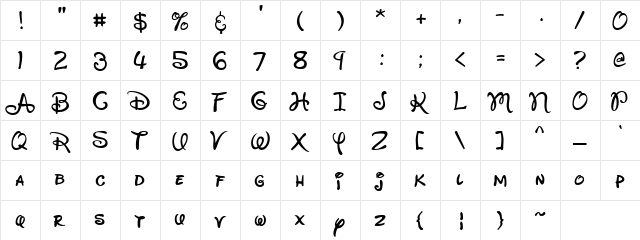 LD Walt Regular  glyph index