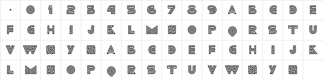 ideoma LINER Regular  glyph index