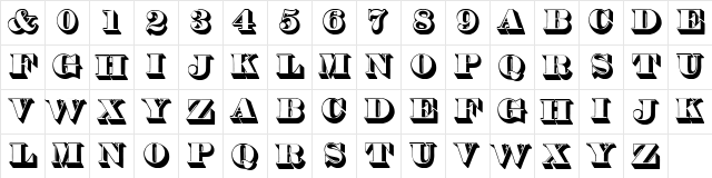 Thorne Shaded Regular  glyph index
