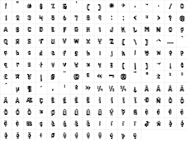 ChiladaICG Tres  glyph index