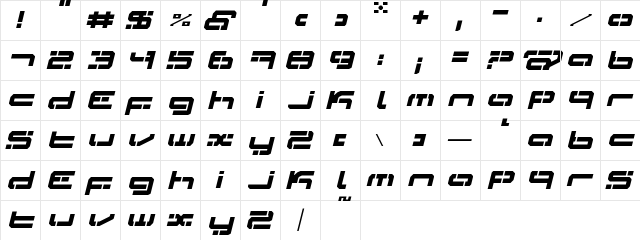 LDR#3 Regular  glyph index