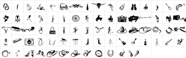 Df Wild West ITC Medium  glyph index