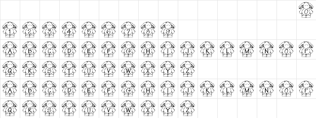 Banyan Font Regular  glyph index