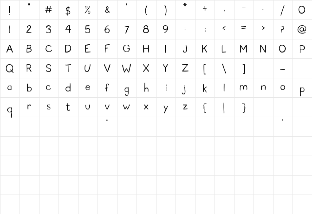 AL Cleanliness Regular  glyph index