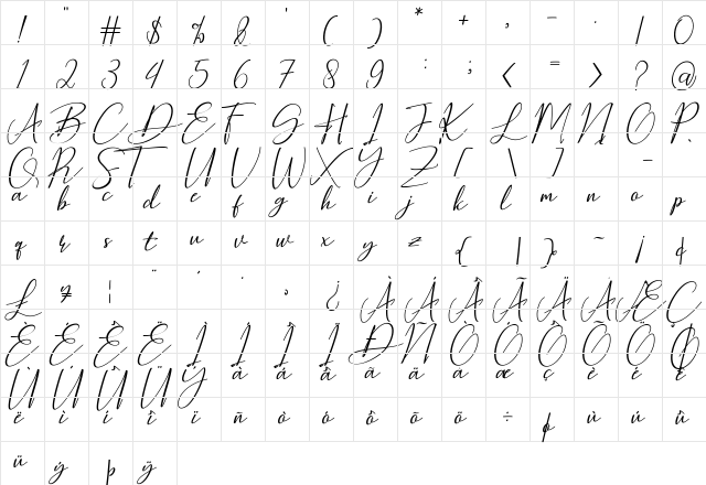 Hearth Stone Regular  glyph index