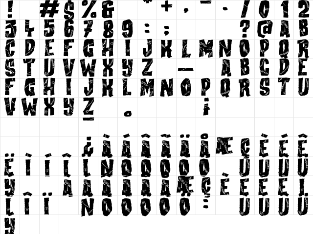 All my Stitches Regular  glyph index