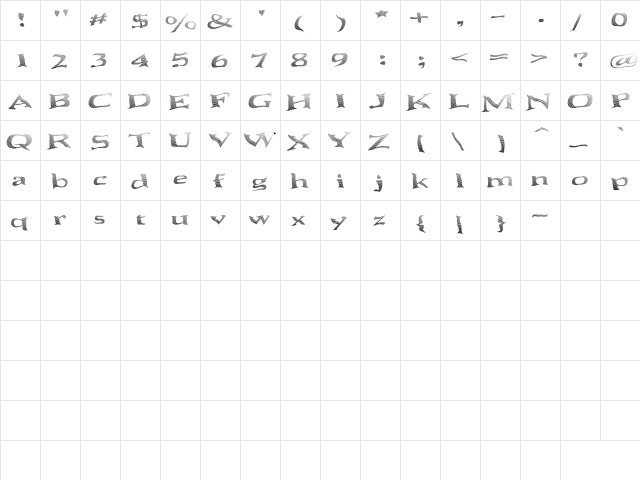 Seawave Basic Regular  glyph index