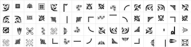 Borders Ornaments P05 Regular  glyph index