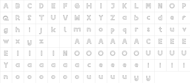 Social Trend Demo Outline Regular  glyph index