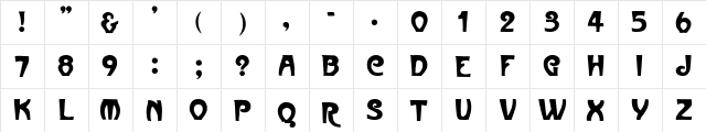 ParisMetro Regular  glyph index
