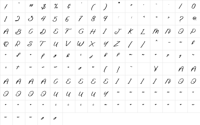 Sepeda Janda Regular  glyph index