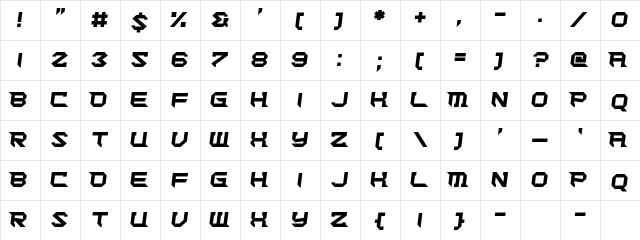 Cut Deep Regular  glyph index