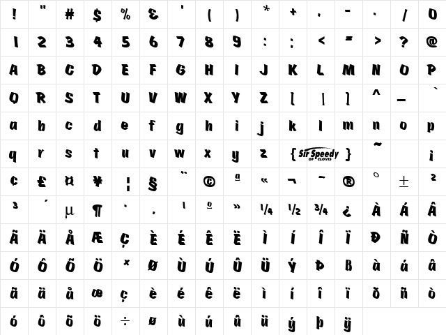 Scratch2 Regular  glyph index