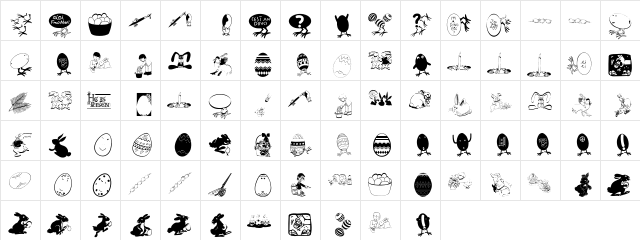 Eastereggs Regular  glyph index