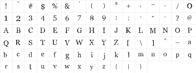 SM_middlisM Regular  glyph index