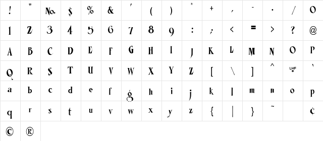 LHFMisterKookyCOND Medium  glyph index