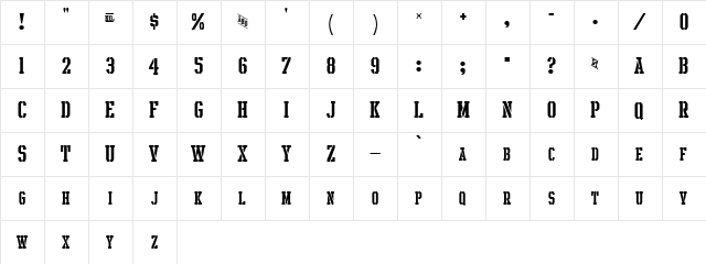 Intramural Stencil SC JL Regular  glyph index