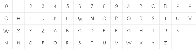 Carrinady Bold Carrinady Bold  glyph index