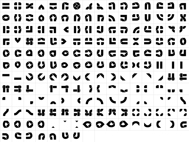 Celtic Knots  Filled Regular  glyph index