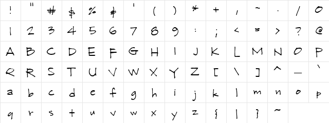 CK Sketch Regular  glyph index