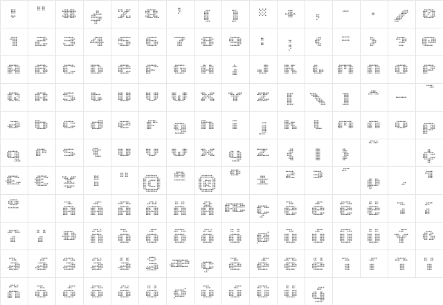 V5 Xtender Loin  glyph index