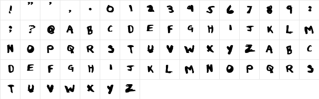 Eau de Toilet Regular  glyph index