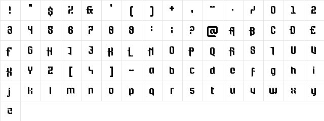 Fort Brewith Regular  glyph index