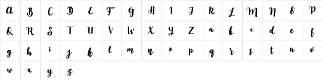Mylandia Regular  glyph index