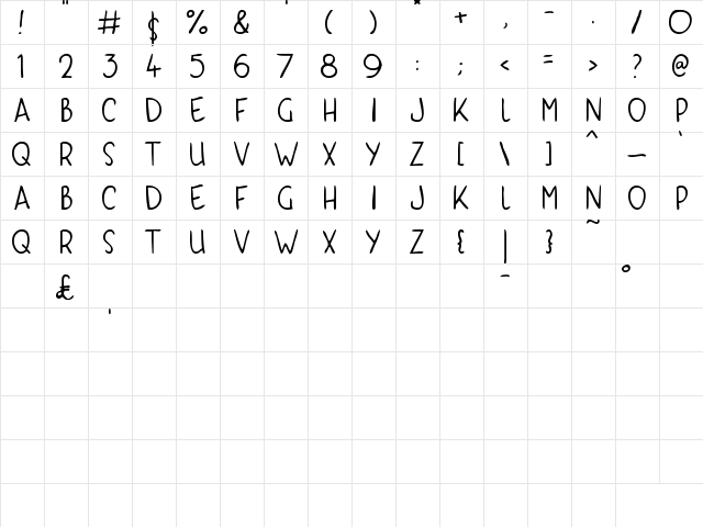 KYRI KAPS Regular  glyph index