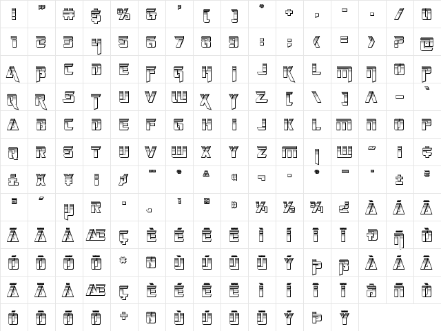 Deceptibots Chromium Regular  glyph index
