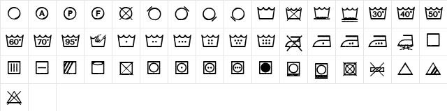 DenimWash Regular  glyph index