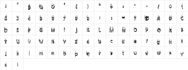 BaileysCar Regular  glyph index