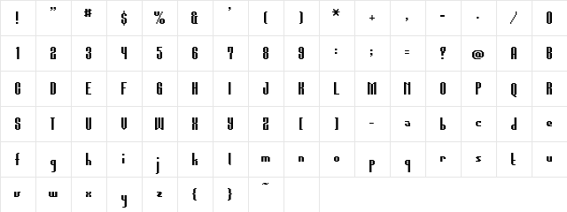 BM feather A20  glyph index