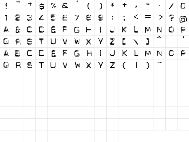 LD Punch Out Regular  glyph index