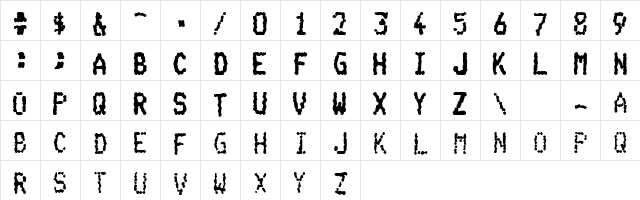 SalesLip Regular  glyph index