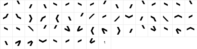 Borders Zig Zag One  glyph index