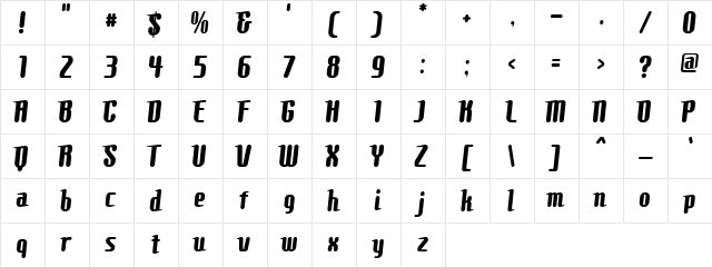 Curiousino Regular  glyph index