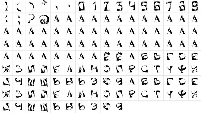 Xorx_windy Cyr Regular  glyph index