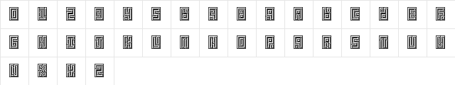 labyrinth#02 Regular  glyph index