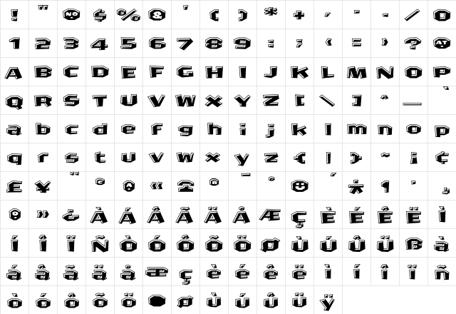 CrashBangWallop Highlight  glyph index