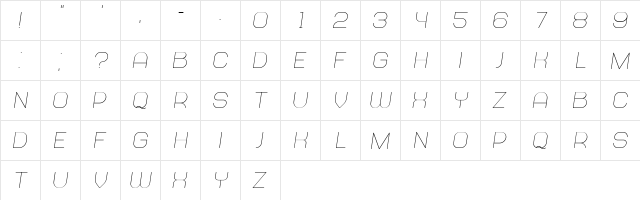 Abandoned Italic  glyph index