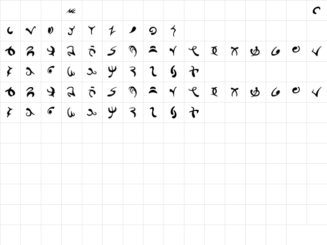 Seltorian Bold  glyph index