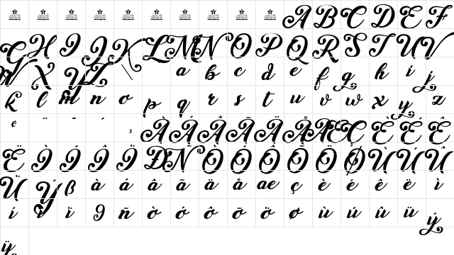 Little Sister Personal Use Regular  glyph index