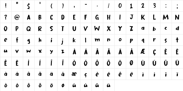 Katsudon DEMO Regular  glyph index