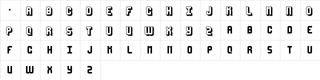 Mega Sans Regular  glyph index
