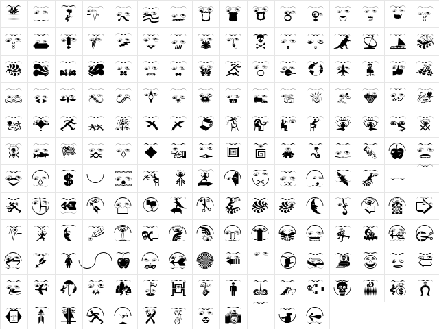 EverypictTells a Story Regular  glyph index