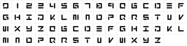 Xolo Neo Regular  glyph index