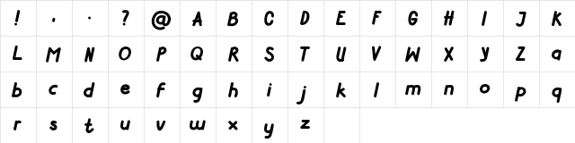 Get Lucky Regular  glyph index