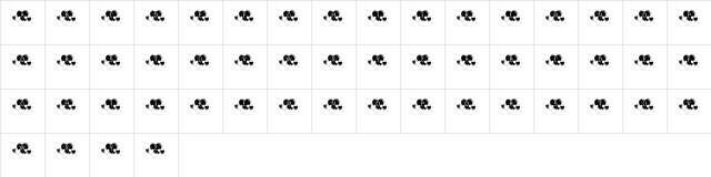 KR Lots Of Hearts Regular  glyph index