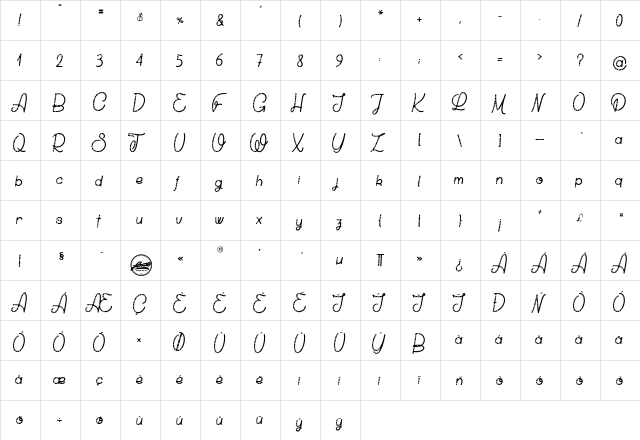 Chicken Socks Regular  glyph index